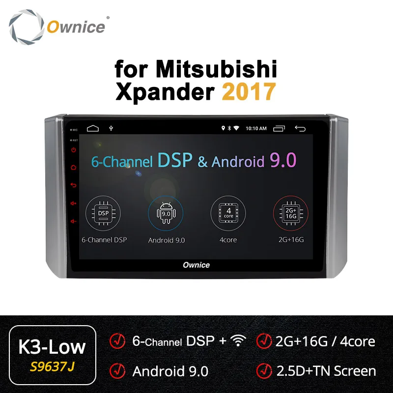 Ownice K3 K5 K6 Android 9,0 Octa Core Автомобильный DVD Радио стерео проигрыватель для Mitsubishi Xpander 360 панорама DSP 4 аппарат не привязан к оператору сотовой связи - Цвет: S9637 K3-Low