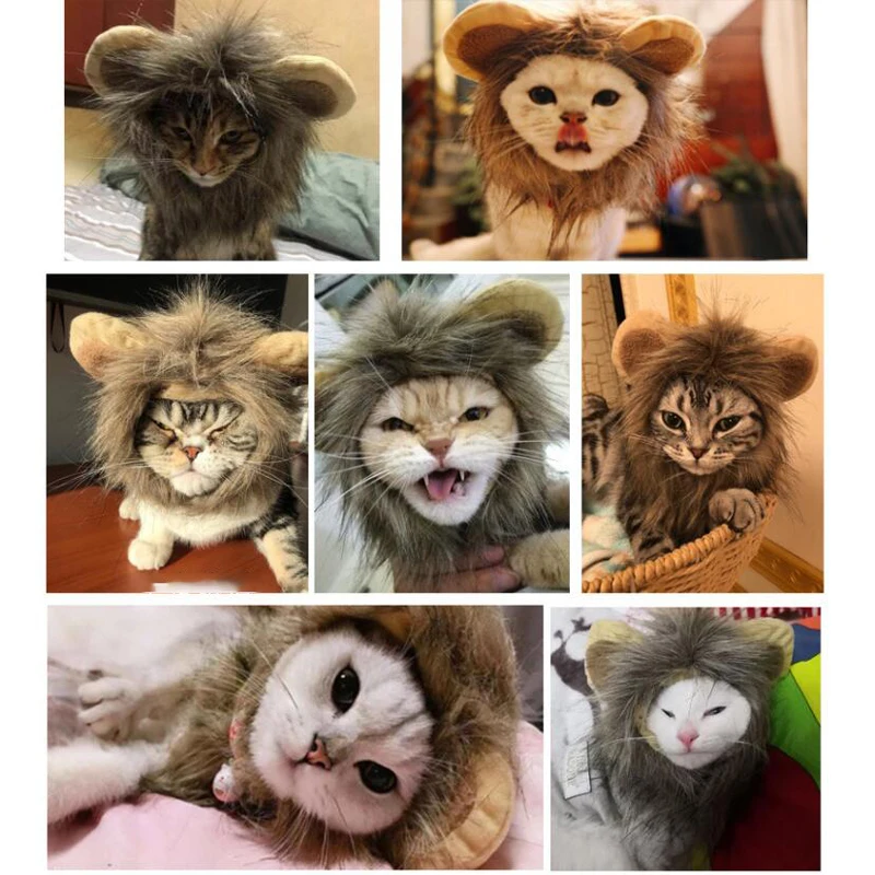 Шапка для собак, кошек, косплей, Лев, парик, собака, вечерние, подарок, головной убор шляпа, щенок, одежда, шляпа, Рождественская вечеринка, головной убор, аксессуары для домашних животных