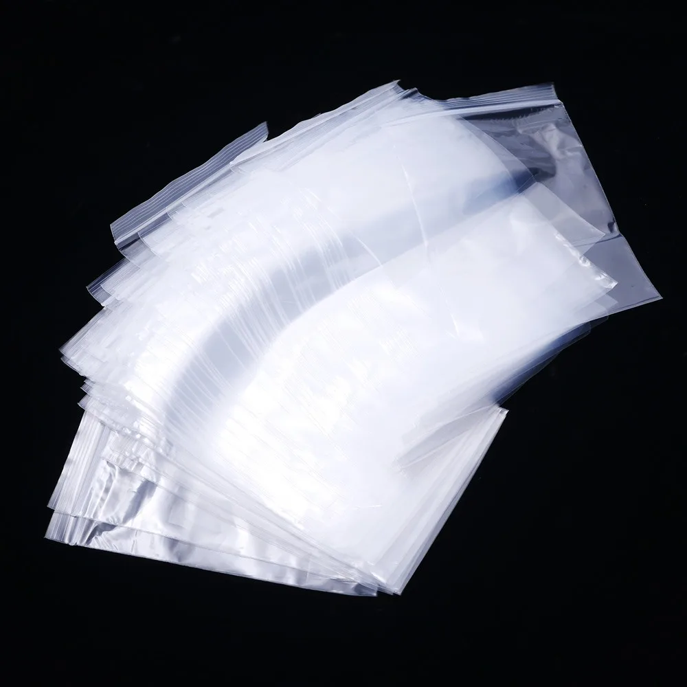 

100Pcs Plastic Zip Lock Ziplock Bags Clear Food Storage Package Small Jewelry Packing Reclosable Poly Zip Bag Thick Dropshipping