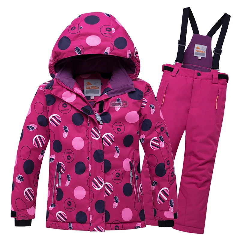 

2019 Winter Kids Ski Suit Children Snow Suits Girls Waterproof Windproof Skiing Jacket + Pants 2 Pieces Ski Sets Girls Clothes