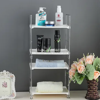 

Bathroom Multifunction Metallic Copper-plated Rack No Rust Bookcases Console Tables Kitchen Stackable Storage Rack Coffee Tables
