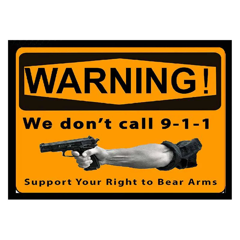 

13cm x 9.3cm For WARNING Gun Car Bumper Stickers Waterproof Decal Creative Decals Windshield Personality Decoration