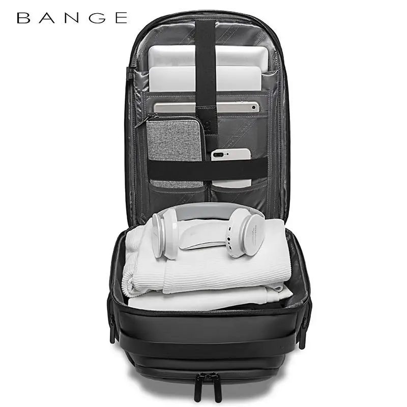 Sac à Dos Tactique Homme Bange - Multifonctions USB, PC Portable - Imperméable - Noir/Bleu/Gris