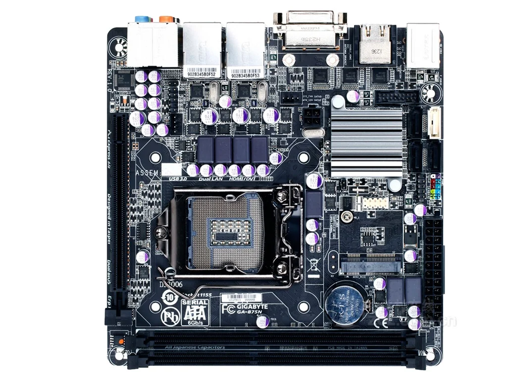 Used Original Gigabyte Desktop Motherboard LGA 1155 MINIITX NAS MAINBOARD MOTHERBOARD DUAL LAN