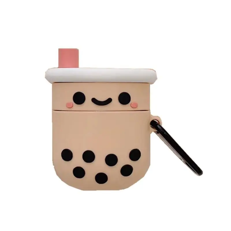 

Pearl Milk Tea Pattern Protective Case Soft Silicone Cover for Airpods 1/2 Box