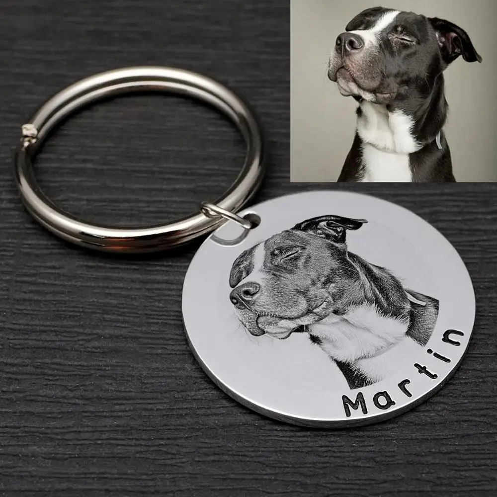 Personalized Dog Tag Custom Pet ID Tag with Photo Dog