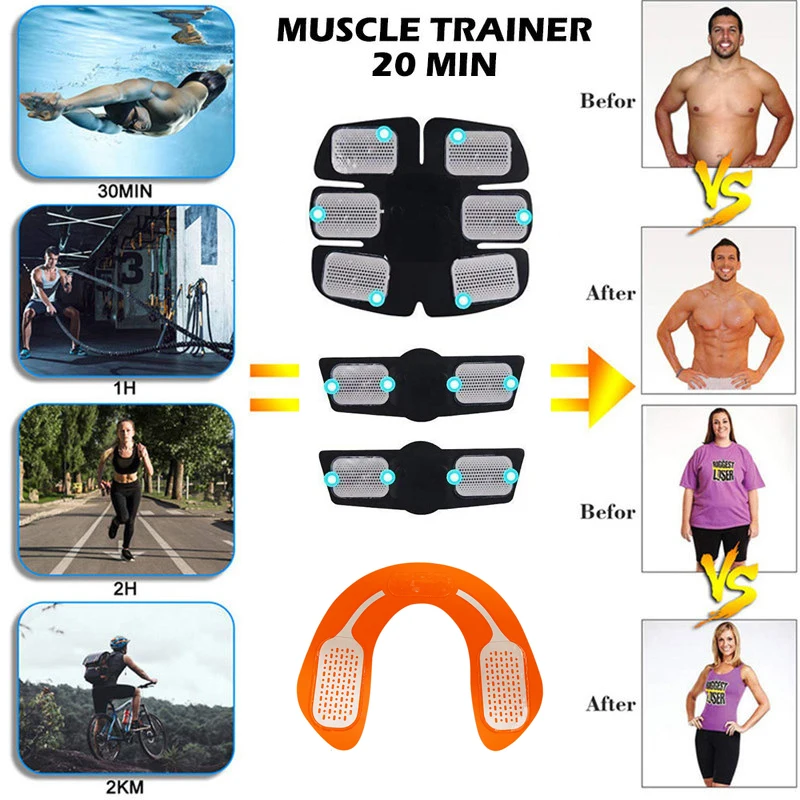 Abdominal Muscle Stimulator Hip Trainer Electric Massage Toner Body Slimming Exerciser Machine Workout Home Gym Fitness Equiment