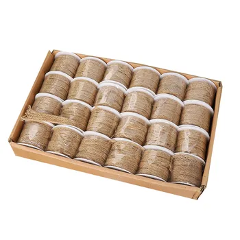 

24Pcs 2Meter/Lot 50mm Natural Jute Burlap Hessian Lace Ribbon with White Lace Trim Edge Rustic Vintage Wedding Centerpieces Deco