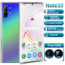 Note10 + 10 núcleo 13 + 23mp andriod 9.1 mtk6595 celulares sim duplos 6.5 Polegada 8gb + 128gb 8gb + 256gb telefone inteligente 4800mah versão global