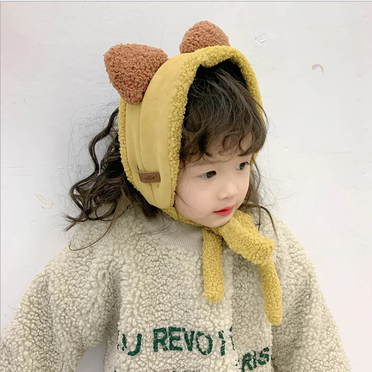 

Christmas children's ear protection Bib kindergarten baby scarf tie cute earmuff can be used as parent-child Bib
