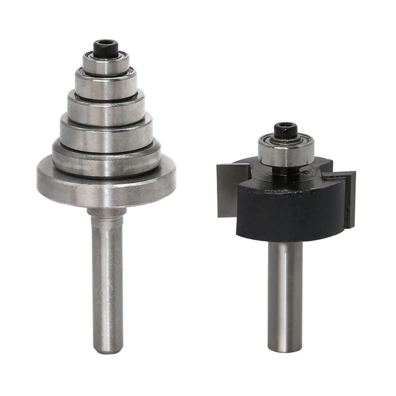 

Hot 1Pcs Router Bit With 6 Bearings Set -1/2 inch H - 8Mm Shank Woodworking Cutter Tenon Cutter For Woodworking Tools