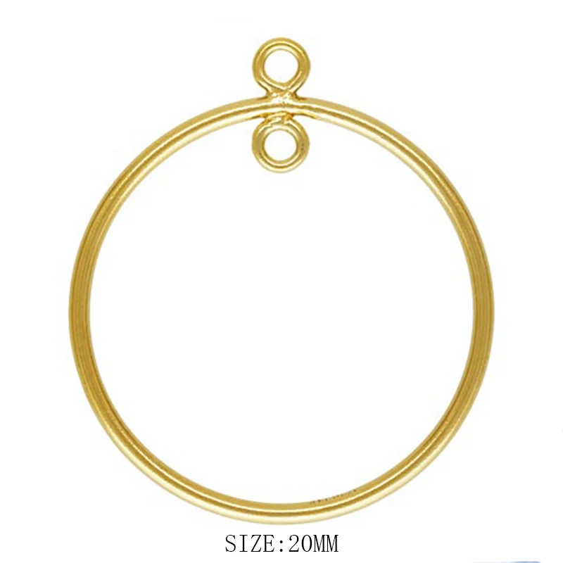14K Gold Filled Round Drop Charm With Ring 15MM/20MM/25MM/30MM Gold Pendant for Jewelry Making Jewelry Accessories  Findings