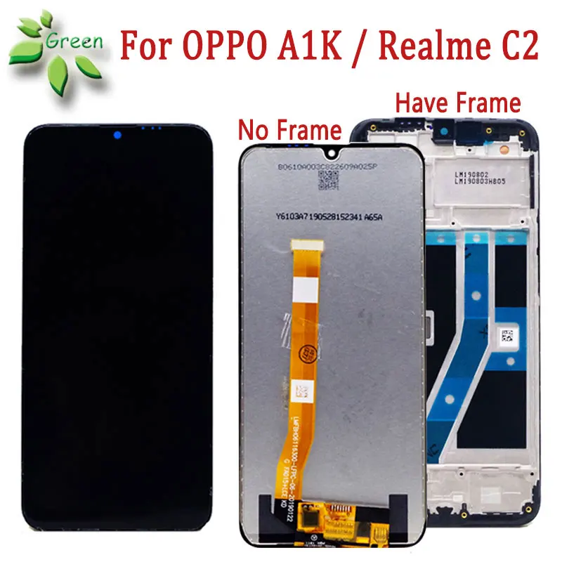 6 1-дюймовый ЖК-дисплей для Oppo A1k LCD CPH1923 с сенсорным экраном в сборе Realme C2 RMX1941 RMX1945 |