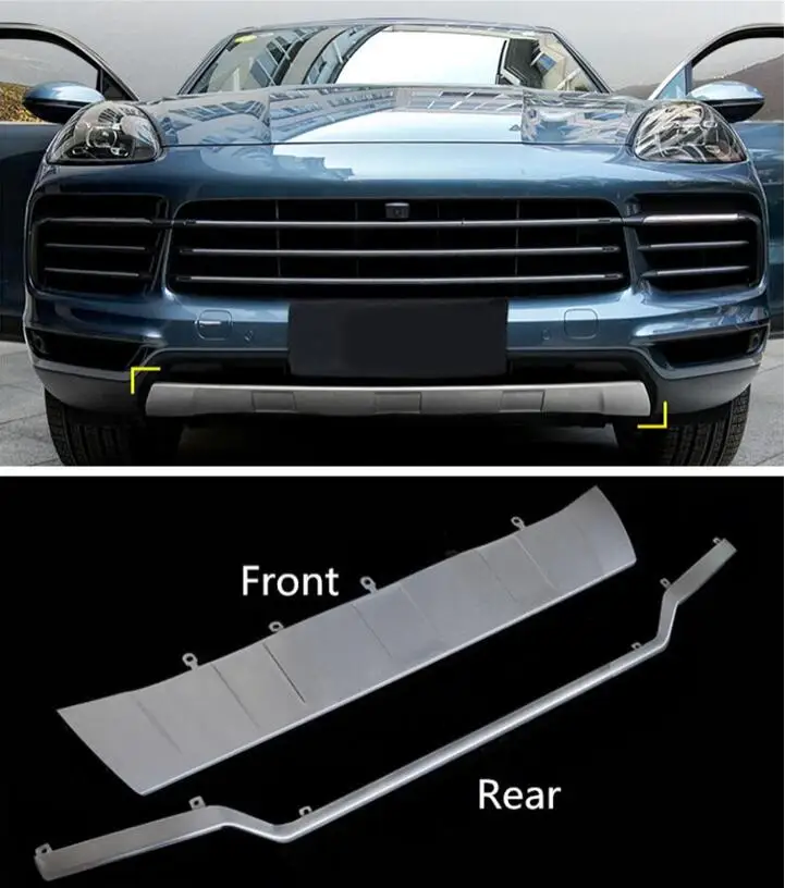Stainless steel Front Lip Bumper Rear Protector Guard Skid Plate Cover For Porsche Cayenne