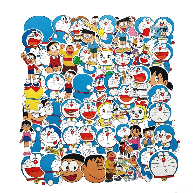 60 шт./компл. Doraemon граффити наклейки для багажа ноутбука ноутбук холодильник автомобиль мотоциклетная игрушка телефон мультфильм наклейки
