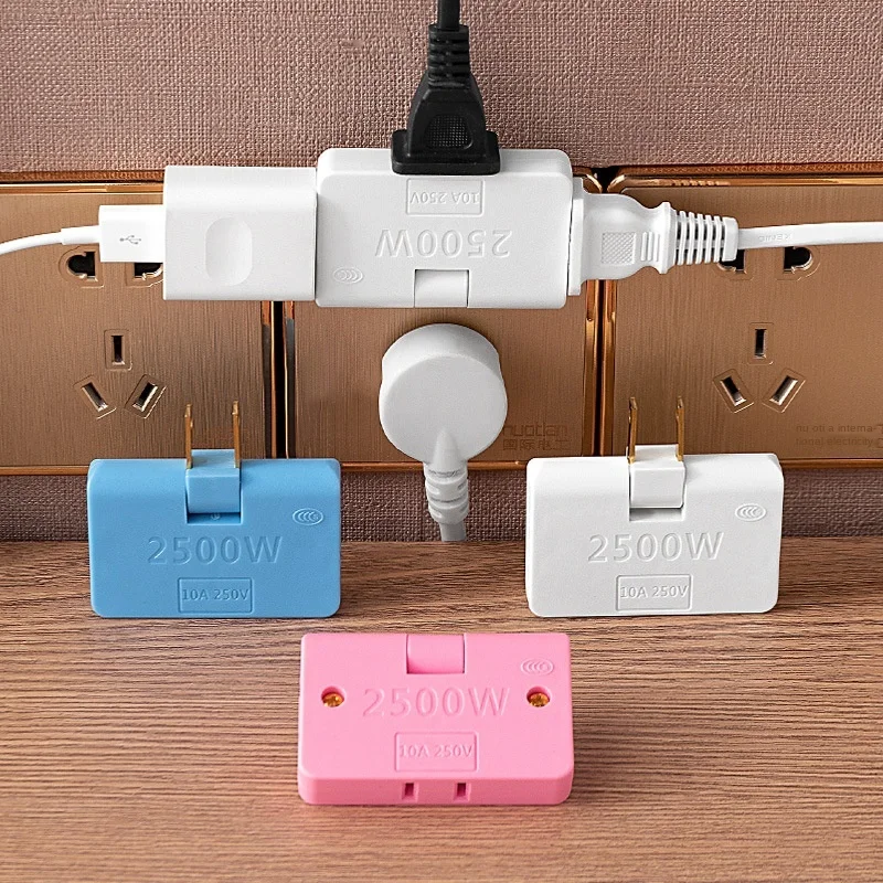 1 Piece Of Rotatable Socket Converter One In Three 180 Degree Extension Plug Multi Plug Mini Slim Wireless Outlet Adapte