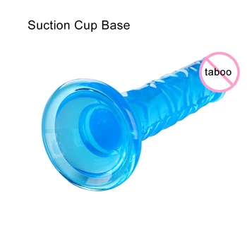 Realistic Dildo Anal Masturbator Sex Toys for Couples Crystal Jelly Dildo Suction Cup Penis Thrusting Dildo Phalos for Women Hot 3