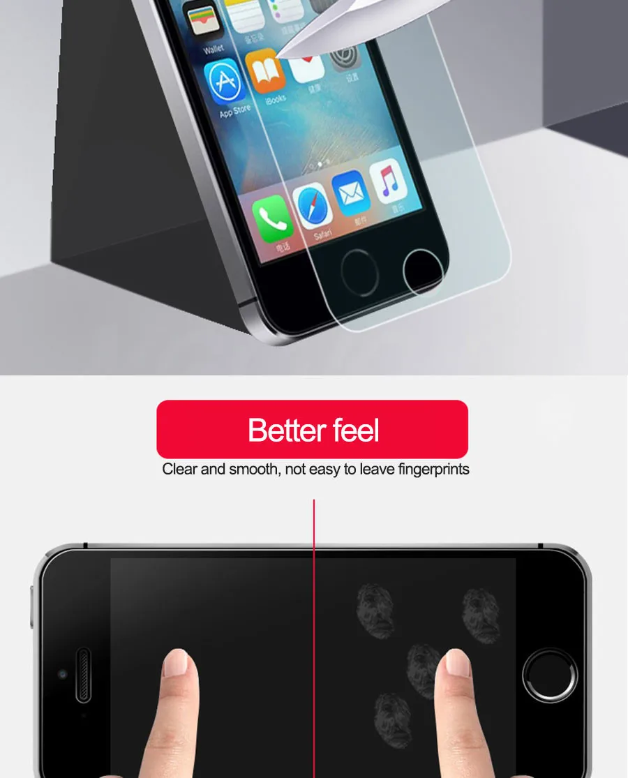Защитное стекло 9H с защитой от взрыва на для iPhone 5S, se 5C 5 Защита для экрана закаленное стекло для iPhone 5S, SE 5 4 4s полное покрытие стекло