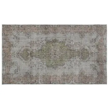

Handmade Gray Vintage Overdyed Turkish Area Rug 158x278 Cm-5'2''X9'1''