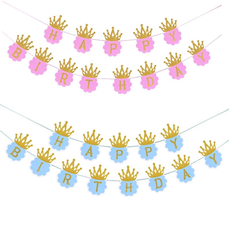 1 компл. синяя и розовая корона на день рождения баннер креативная Бумажная