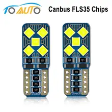 2 шт. T10 W5W WY5W Высокое качество светодиодные лампы 194 168 10 шт. FLS35 чип Canbus Нет ошибок Авто Чтение купольная лампа автомобиля Клин хвост боковой лампы
