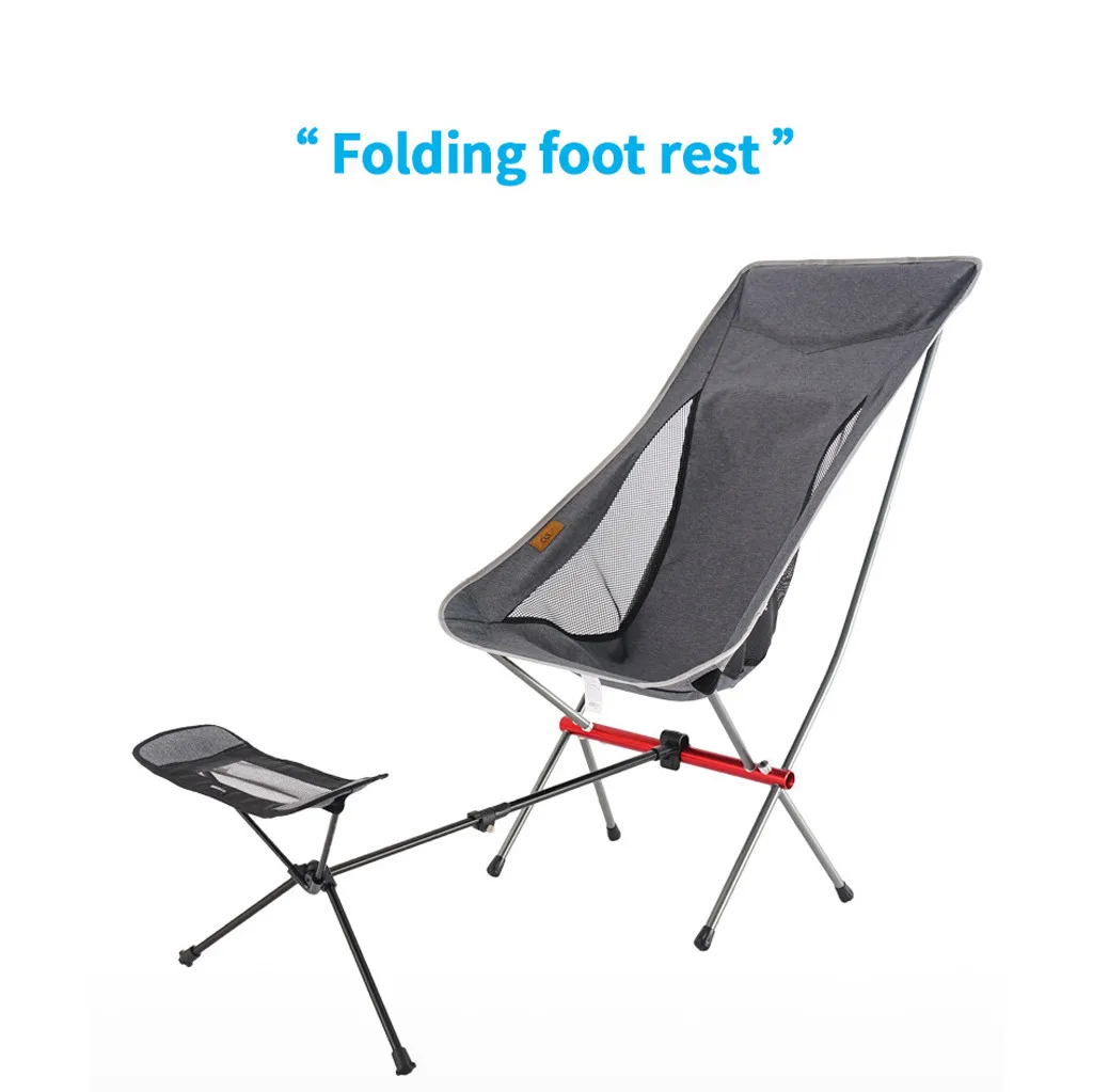 Outdoor Portable Folding Chair Footrest Portable Recliner Lazy Foot Retractable Extension Leg Stool Pedal Aluminum Chair#g30