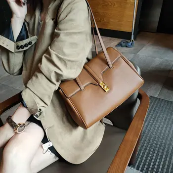 

New 2020 Fashion Genuine Cow Leather Handbag Luxury Lady Shoulder Crossbody Bags for Female Large Capacity Casual Totes