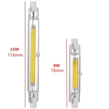 Супер яркий Диммируемый R7S COB светодиодный светильник стеклянная трубка для замены испарителя галогенный прожектор 78 мм 118 мм AC 110 В 220 В энергосберегающее освещение