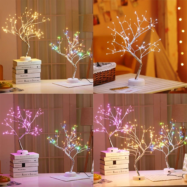 Lampe LED f erique pour arbre de no l veilleuse clairage d coratif pour maison chevet