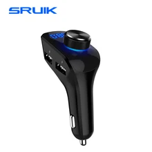 SRUIK Bluetooth FM Transmitter Wireless Bluetooth 4.2 in-Car Radio Adapter Car Kit Handsfree Calling 3 USB Ports Support TF Card bluetooth fm transmitter wireless in car radio transmitter adapter car kit universal car charger with dual usb charging ports