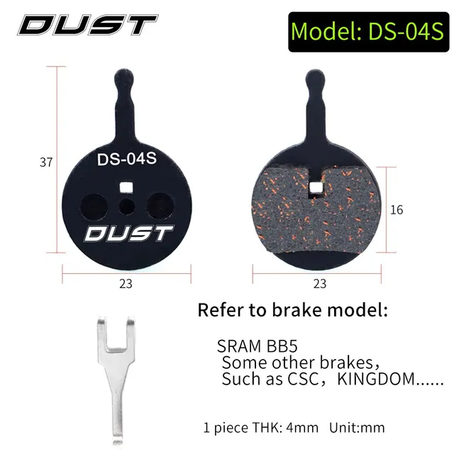 Bicycle Disc Brake Pad Bike Hydraulic Disc Brake Pads Semi-Metallic Cycling Brake Pads for BB5 BB7 DS-04S