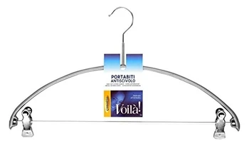 

Voilà! 3521 Portabito Speciale con Clips, Metallo, Argento, 41x0.95x23.7 cm