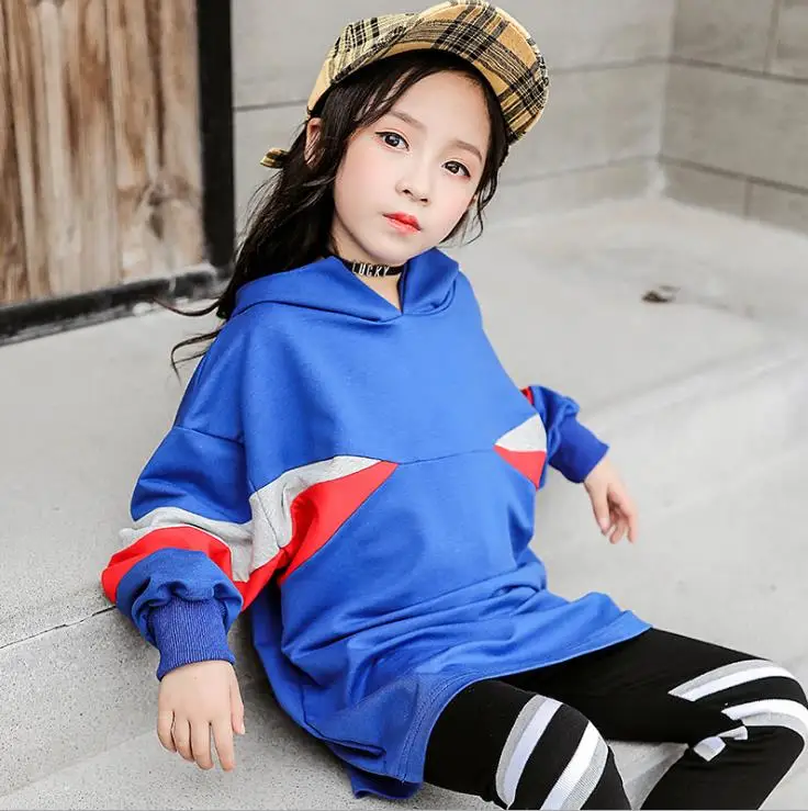 Children's clothing new autumn girls suit big children casual long T+ leggings two-piece children's sports suit