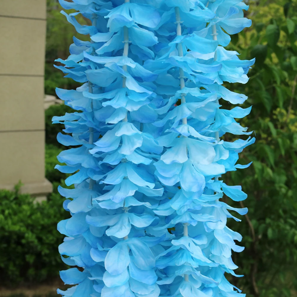 10pcs 1m Decorative Rattan Holiday Artificial Flower Vine DIY Basket Wedding Wisteria Hydrangea Square Arch Wall Hanging String
