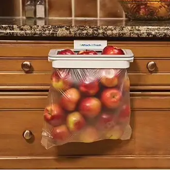 

Storage Shelf Cupboard Door Back Hanging Trash Rack Storage Garbage Rubbish Bag Cabinet Shelf