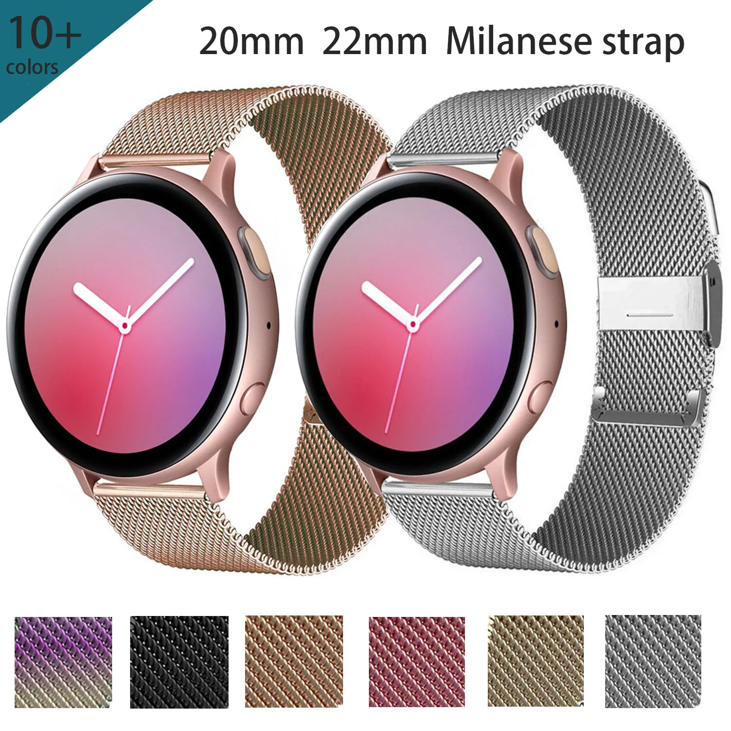 

Ремешок магнитный для Samsung Galaxy watch 3 45 мм 41 мм/Active 2 46 мм/42 мм, браслет для Gear S3 Huawei GT/2/2e 20 мм/22 мм