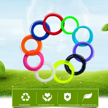 

1.75mm PCL Filament 10 Meters 10 Colors No Smell No Pollution 3D Materials Low Temperature for 3D Printing Pen