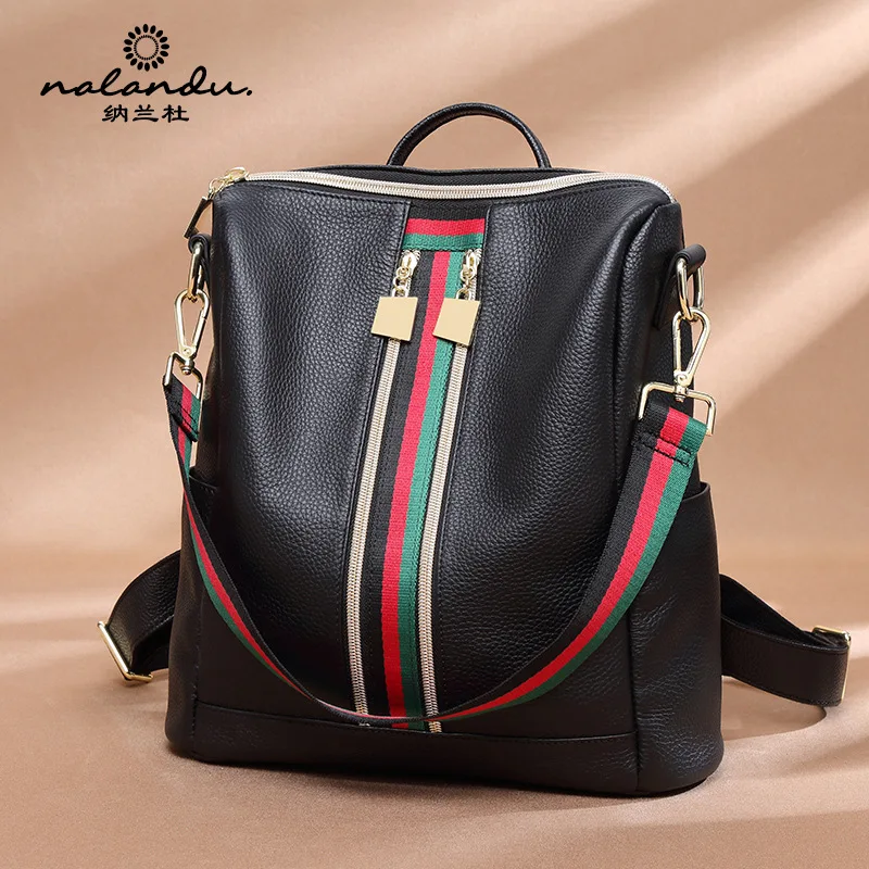 

Nalan Du Leather Backpack Women's 2020 New Style Korean-style Versatile Large Capacity First Layer Leather Backpack WOMEN'S Bag