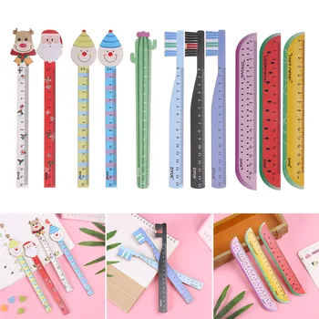 

1PC Cactus Clown Wooden Straight Ruler Measure Study Drawing Student Stationery School Office Supplies Gift Watermelon Ruler