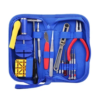 

17 Pcs Professional Watch Repair Kit, Watch Band Link Pin Tool Set with Carrying Case(Blue)