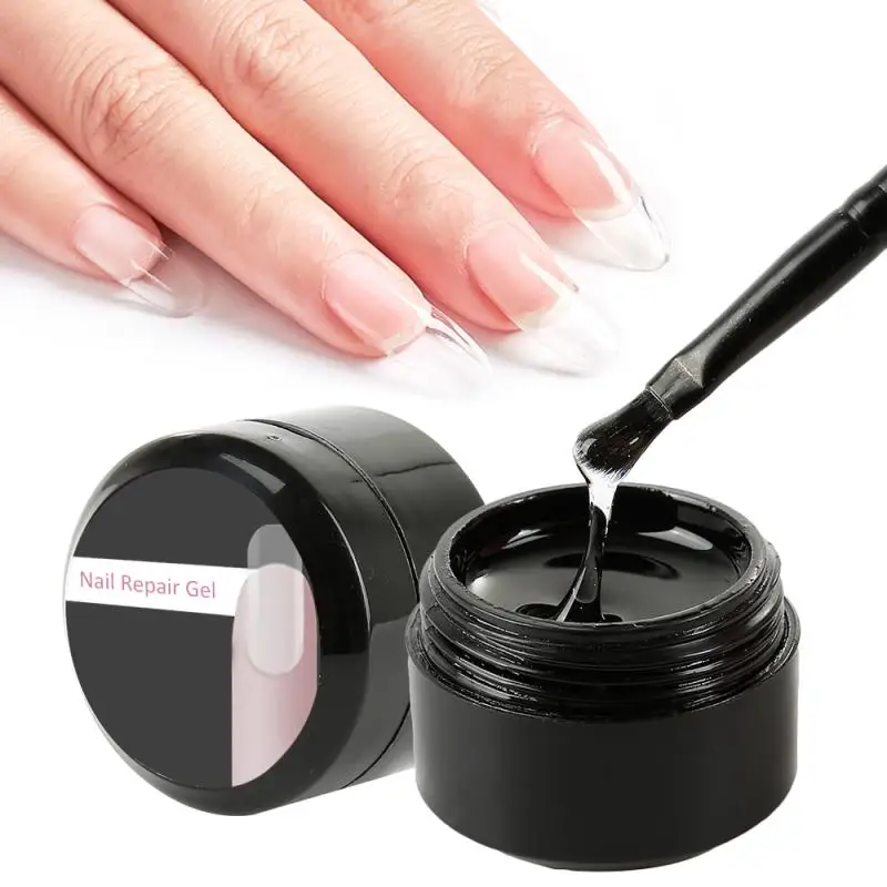 Nail Art трещины для ухода за ногтями гель Броня укрепление Гель-лак для ногтей+ 10 шт. волокно удлинитель