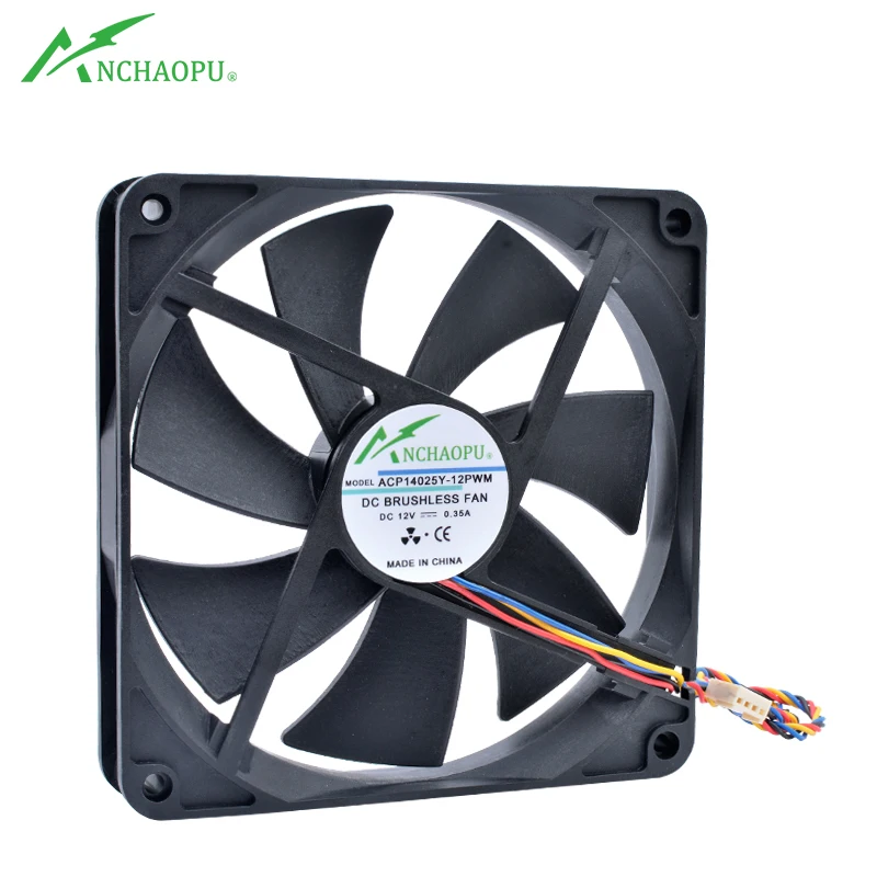 

ACP14025Y-12PWM 14cm 140mm fan 140x140x25mm DC12V 0.35A 4 wires 4pin pwm speed control cooling fan for chassis CPU power supply