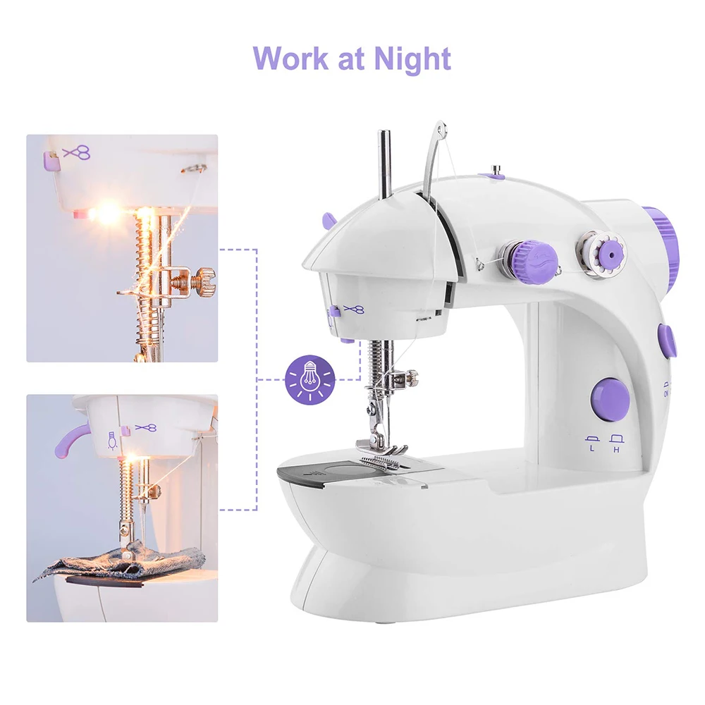 Mini Sewing Machines Portable Singer Overlock Handheld Stitch Sew needlework Cordless Clothes Fabrics Electric accessories