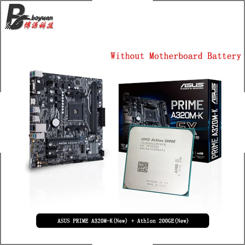 AMD Athlon 200GE CPU + ASUS PRIME A320M K материнская плата Suit Socket AM4 Motherbaord без кулера | Компьютеры и