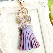 Корейский стиль креативный милый искусственный бриллиант лук кисточки автомобильный брелок женская сумка кулон настраиваемый подарок производители оптом