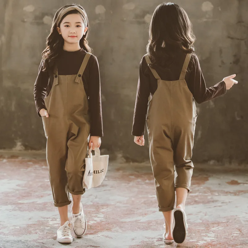 

Children Spring And Autumn Korean-style Big Boy Western Style Two New Style Fashion Girls Spring Clothing Suspender Pants Set