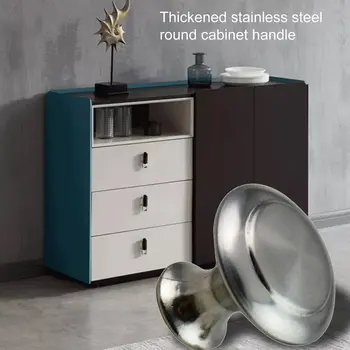 

Thick Stainless Steel Single Hole Handle Metal Round Single Hole Small Handle Modern Simple Cabinet Door Handle Cabinet Handle