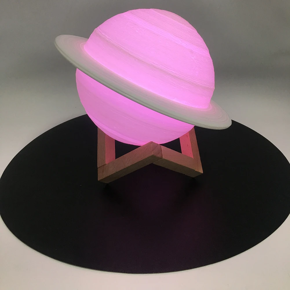 Перезаряжаемые 3D принт лампа Сатурна как лунный свет ночной Светильник для Луны светильник с 2 Цвета 16 Цвета удаленного Подарки для домашнего декора