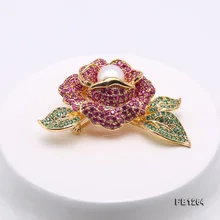 JYX Любовь Роза нежный цветок броши белая жемчужная брошь 8,5 мм натуральный жемчуг Высокое качество циркон лучший подарок для женщин