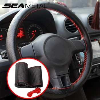 

DIY Car Steering Wheel Hand Sewing Cover Microfiber Leather Car Wheel-Cover Breathable Steer Cover Cubre Volante Auto Decoration